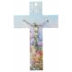 Modern gebloemd kruis met Christus 21 cm 