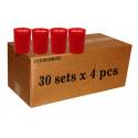 Carton de 120 Bougies 36H-Rouge - 4/Set-30 Sets/Ctn