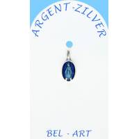 Médaille Argent - Miraculeuse - Email Bleu