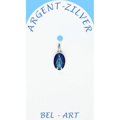 Médaille Argent - Miraculeuse - Email Bleu