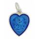 Médaille Ange 8 mm Coeur émail bleu