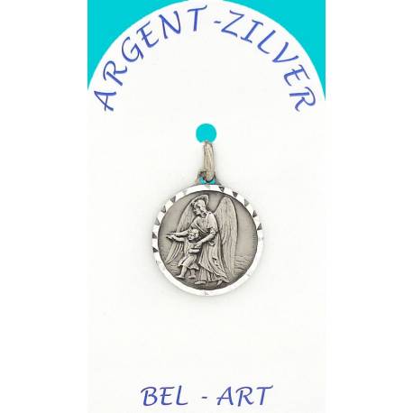 Medaille Zilver - Engelbewaarder - 16 mm 