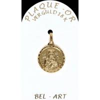 Médaille plaqué-or - Perp. Secours - 16 mm