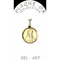Médaille plaqué-or - Vierge Mains jointes - 16 mm