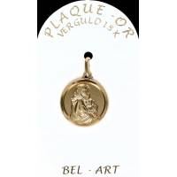 Médaille plaqué-or - Vierge et Enfant - 16 mm