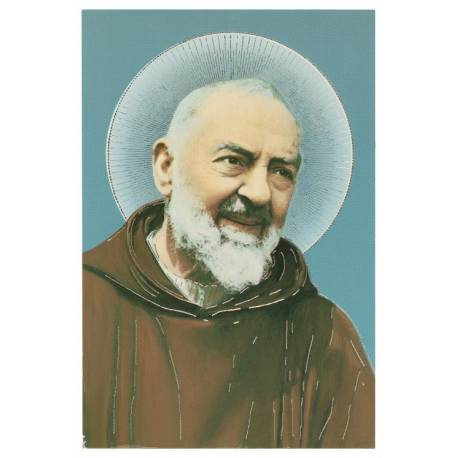 Carte Postale 15 x 10 cm Saint Padre Pio "or"