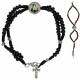 Bracelet/chapelet sur corde avec Saint-Benoit (2 couleurs)
