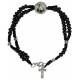 Bracelet/chapelet sur corde avec Saint-Benoit (2 couleurs)