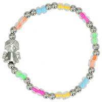Bracelet sur élastique multicolore + ange
