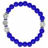 Bracelet sur élastique - bleu + méd. St Benoit