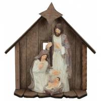 Nativité dans cabane (20 cm)