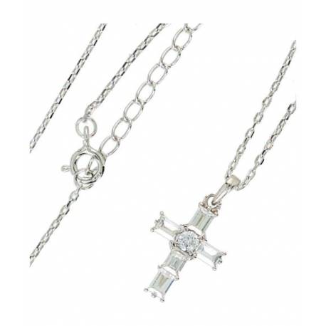 Zilver halsketting met kruis 