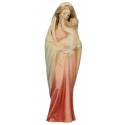 Statue Vierge Marie avec enfant en bois - 15 cm - couleur