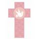 Croix murale colombe en rose 12 cm
