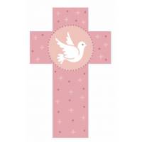 Kruisbeeld duif in rosa 12 cm 
