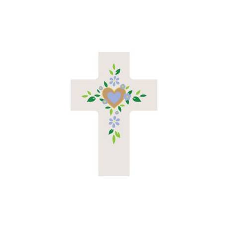 Croix murale blanche "tu remplis mon coeur"
