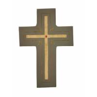 Croix - Christ glorifié - galet - 11x7,5cm