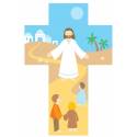 Croix murale Jésus avec des enfants 15 cm