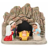 Crèche de Noël en terre cuite - "Crèche du monde" Lourdes