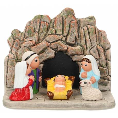 Crèche de Noël en terre cuite - "Crèche du monde" Lourdes