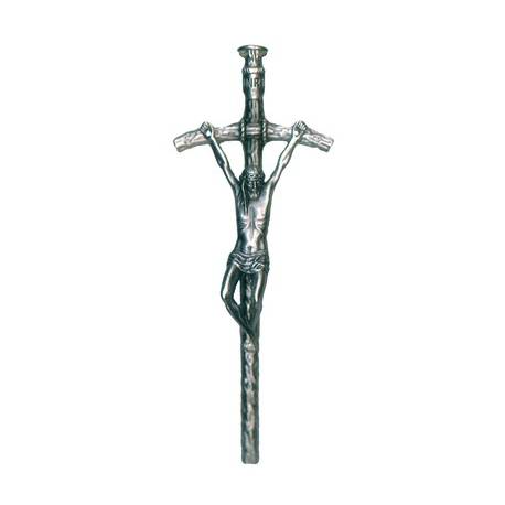 Croix Pape - 13 cm Métal Argenté