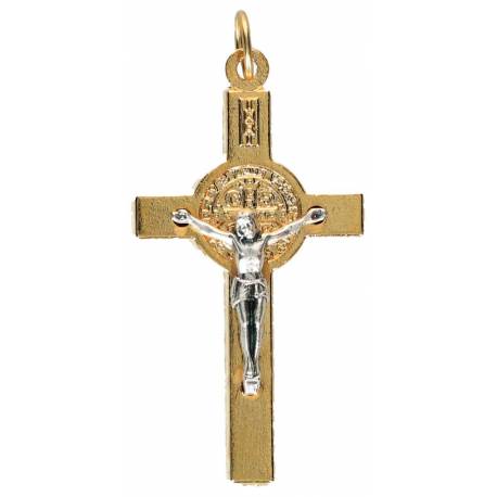 Croix St Benoît - 35 mm - Métal doré