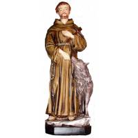 Statue 30 cm St François avec un Loup