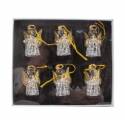 Engel 4,5 cm - Glas / vergulde vleugels - 6 / set 