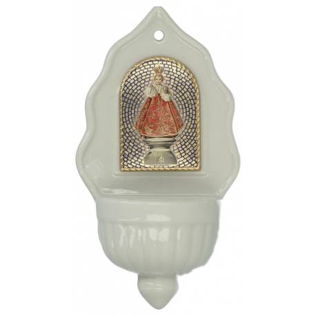 Bénitier - E.J de Prague - Porcelaine 16 x 9 cm