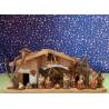 Crèche de Noël : cabane + 11 personnages de 5 cm (33x12x13,5cm)