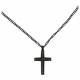 Stalen kruis 25 x 18 cm met zwarte ketting 55 cm 