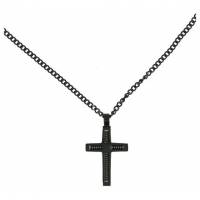 Stalen kruis 25 x 18 cm met zwarte ketting 55 cm 