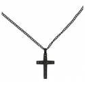 Stalen kruis 25 x 18 cm met zwarte ketting 55 cm 