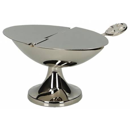 Wierookhouder verzilverd + lepeltje - 7 X H 13 cm 