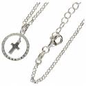 Collier Argent rhodié + Médaille / Croix