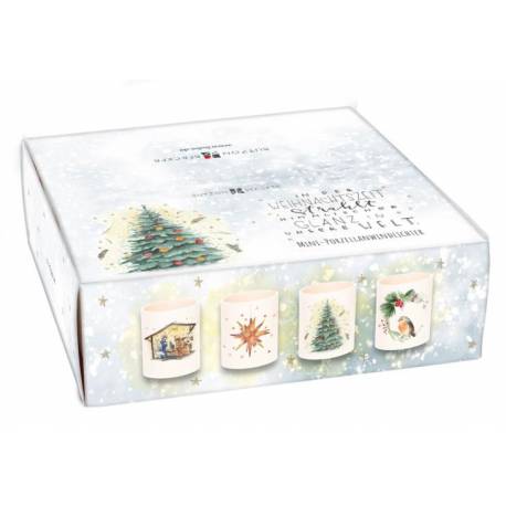 Display 16 photophores de Noël en porcelaine