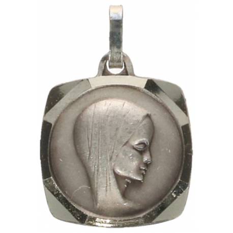 Medaille O.L.V. - 15 X 15 mm - Metaal Verzilverd 
