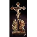 Calvaire En Bois Sculpte 30 Cm Couleur Feuilles D'or 
