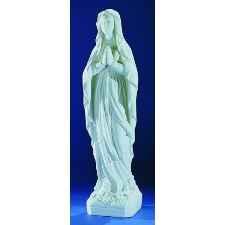 N.D. de Lourdes - 40 cm - "marbre" blanc