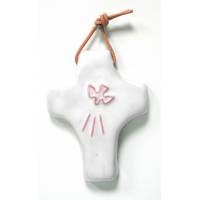 Croix Céramique - 9 X 7 cm - Blanc