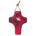 Croix Céramique - 9 X 7 cm - Rouge