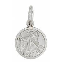 Médaille St Christophe - 10 mm - Métal Rhodié