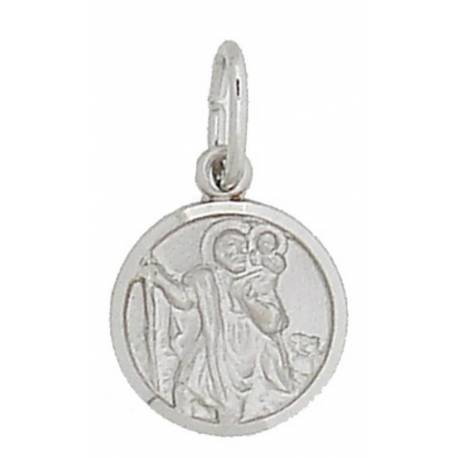 Médaille St Christophe - 10 mm - Métal Rhodié