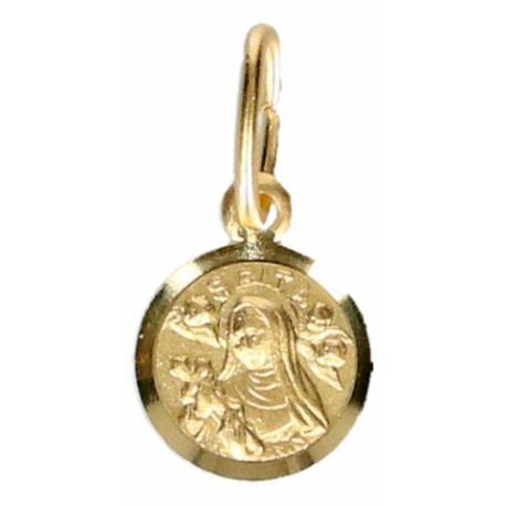 Médaille Ste Rita - 8 mm - Métal Doré