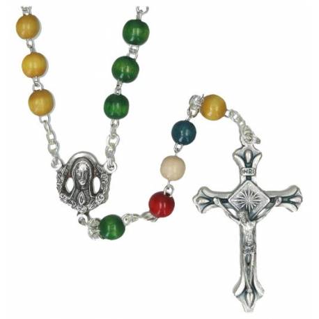 Rozenkrans missionnaris in hout 