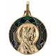 Médaille Vierge - 18 mm - Métal Doré + Email