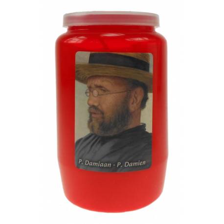 Kaars 3 Dagen / Rood / H. P Damiaan 