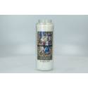 Noveenkaars in glas / wit / Vlissingen "surrexit dominus" 