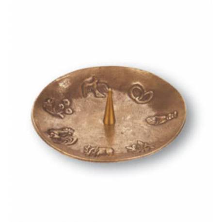 Kaarsenhouder Brons 14 Cm 7 Symbolen 