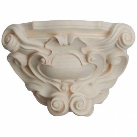 Bois Sculpté Socle Mural Baroque pour statue de 30 cm Ton Bois